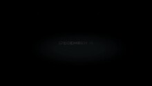December 4 3D Title Metal Text On Black Alpha Channel Background