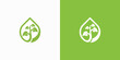 © ahmad - Vector logo design of plant growing on water drops