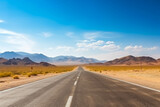 Fototapeta Góry - Empty asphalt road. Adventure road in a desert