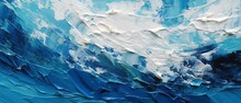 An Abstract Blue Palette Knife Oil Paint Texture Background, Can Be Utilized For Printed Materials Such As Brochures, Flyers, And Business Cards.