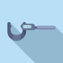 Poster - Digital micrometer gauge icon flat vector. Vernier scale object. Steel work