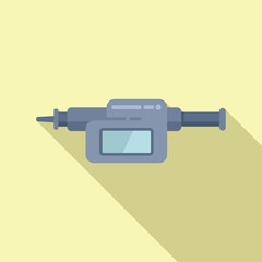 Poster - Micro tool measurement icon flat vector. Digital micrometer. Electronic scale