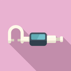 Poster - Scale accuracy micrometer icon flat vector. Digital device. Scale number
