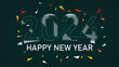 © design.rockdh - Happy New Year 2024 wishes banner with confetti celebration vector