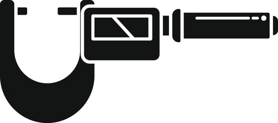 Poster - Digital micrometer machining icon simple vector. Scale precise. Work steel tool