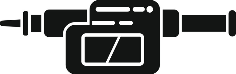 Poster - Micro tool measurement icon simple vector. Digital micrometer. Electronic scale