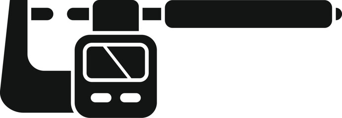 Poster - Modern digital micrometer icon simple vector. Meter object inch. High scale
