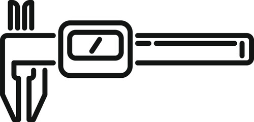 Poster - Digital micrometer icon outline vector. Caliper ruler. Device tool