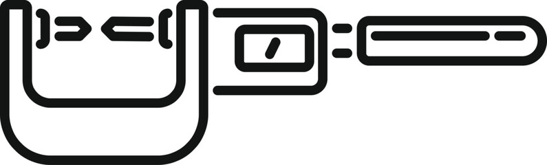 Poster - Construction digital micrometer icon outline vector. Scale precise. Vernier measure