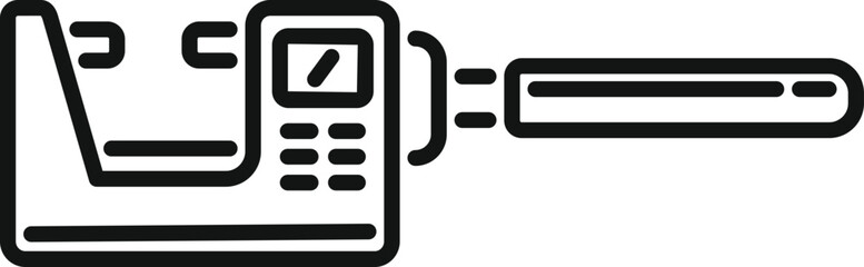Poster - Display digital micrometer icon outline vector. Scale precise. Number metallic object