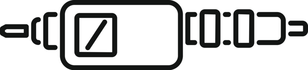 Poster - Work steel object icon outline vector. Digital micrometer. Construction tool