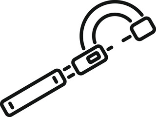 Poster - Build digital micrometer icon outline vector. Metallic tool. Scale precise