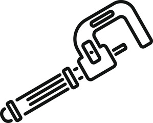 Poster - Digital micrometer gauge icon outline vector. Vernier scale object. Steel work