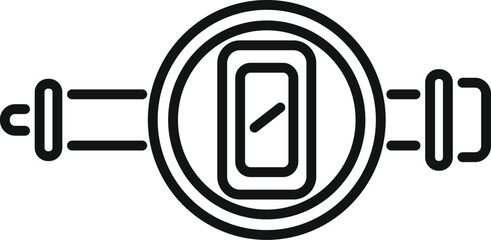 Poster - Modern digital micrometer icon outline vector. Meter object inch. High scale