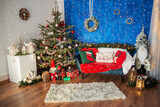 Fototapeta Zwierzęta - Christmas decorations in living room
