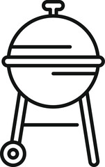 Poster - Campsite bbq equipment icon outline vector. Nature outdoor. Food holiday tool