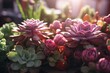A close up of a bunch of succulents