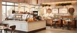 © AI Digital Artist - The interior of a clean and bright coffee shop with a combination of brown and beige colors