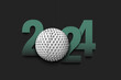 Happy New Year 2024 and golf ball