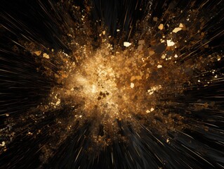 Poster - Opulent Gold Glitter Abstract Art with Emphasis on Textures