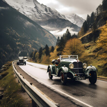 A Vintage Car Rally Through Scenic Mountains.