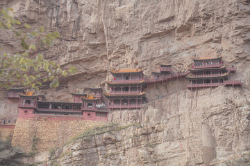 The Hanging Temple or Hanging Monastery near Datong in Shanxi Province, China