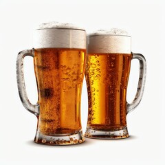 A glass of cold fresh beer with cap of foam. Splash of foam with tasty american beer. Beer day