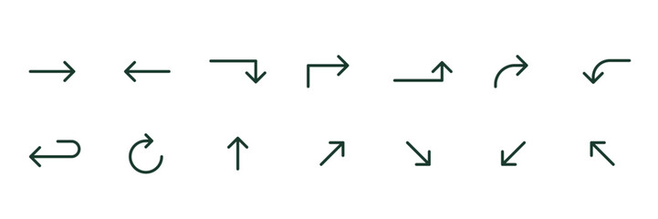 Arrows icon minimalis. Set collection. Simple design. Vector illustration