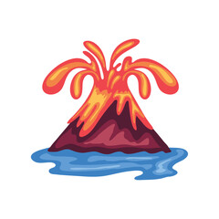 Poster - volcano with lava