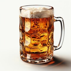 A glass of cold fresh beer with cap of foam. Splash of foam with tasty american beer. Beer day