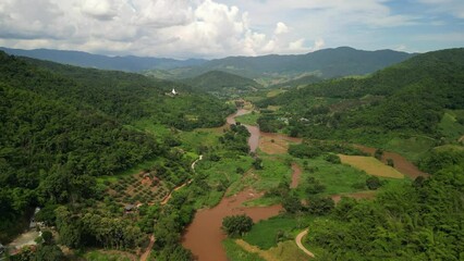 Sticker - Kok River in Taton Area, Mae Ai District, Chiang Mai, Thailand