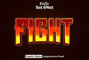 Poster - fight text effect with orange graphic style and editable.