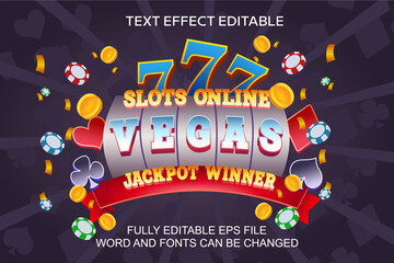 Wall Mural - 3D TEXT EFFECT VEGAS VECTOR EDITABLE