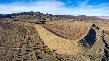 Aerial view of the Eagle Mountain open pit iron ore mine 