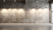 Abstract empty modern concrete walls hallway room with ceiling opening light and rough floor. 
