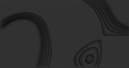 Poster - Black cutted abstract background pattern of lines and waves