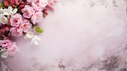  Pink cherry blossom on rustic background