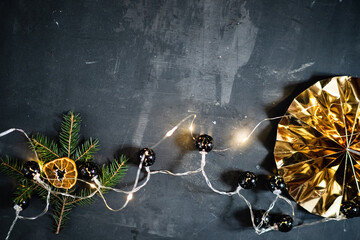 Poster - Christmas decoration on the dark background