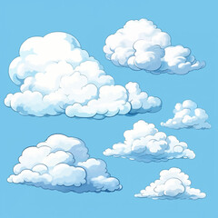 sky weather blue cloudscape clouds nature cartoon white illustration vector set collection backgr