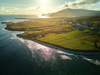 Wall Mural - Irelands West on Achill Island. Drone shot