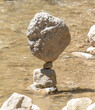 Cairns on the river. Close-up