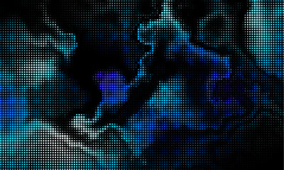 Fototapete - Abstract wide horizontal background with pop art halftone dots. Vector image.