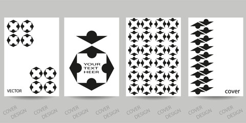 Canvas Print - Trendy template for design cover, poster, flyer. Layout set for sales, presentations. Minimal geometric background in black and white. Vector.