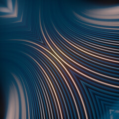 Aufkleber - Abstract colorful 3d rendering digital illustration with wavy striped pattern