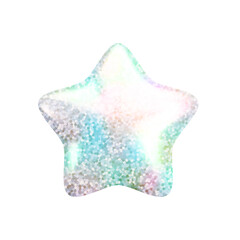 Wall Mural - vector 3d rainbow glitter textured star icon on white background. cute realistic cartoon 3d render, 