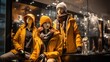 © sirisakboakaew - Men's and women's clothing store Three mannequins dressed in parkas, jackets,