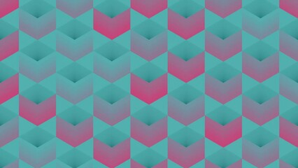 Leinwandbilder - Pattern of shapes on green background. Seamless loop animation. 3d rendering 4K