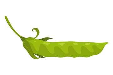 Wall Mural - Green pea pod. Vegetable icon. Element for packaging and menu design. Natural green healthy eco product. Vector illustration