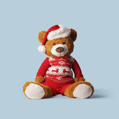 Cute Teddy Bear wearing Christmas clothes