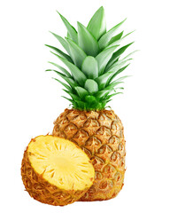 Wall Mural - Pineapple isolated on white background, full depth of field